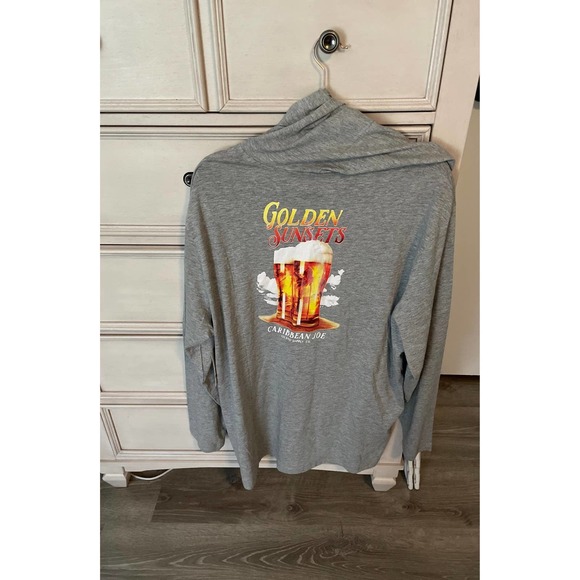 Nwt mens caribbean Joe sunsets beer hooded shirt - Picture 1 of 5